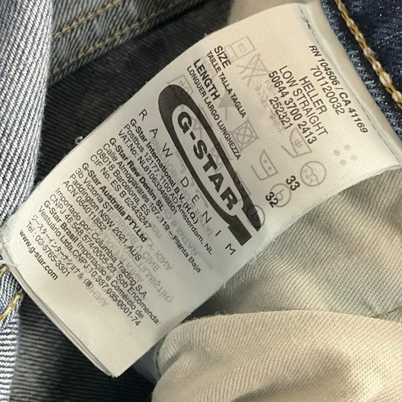 G- Star Raw Heller Men Low Straight Button Fly Jeans - Picture 9 of 13